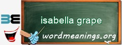 WordMeaning blackboard for isabella grape